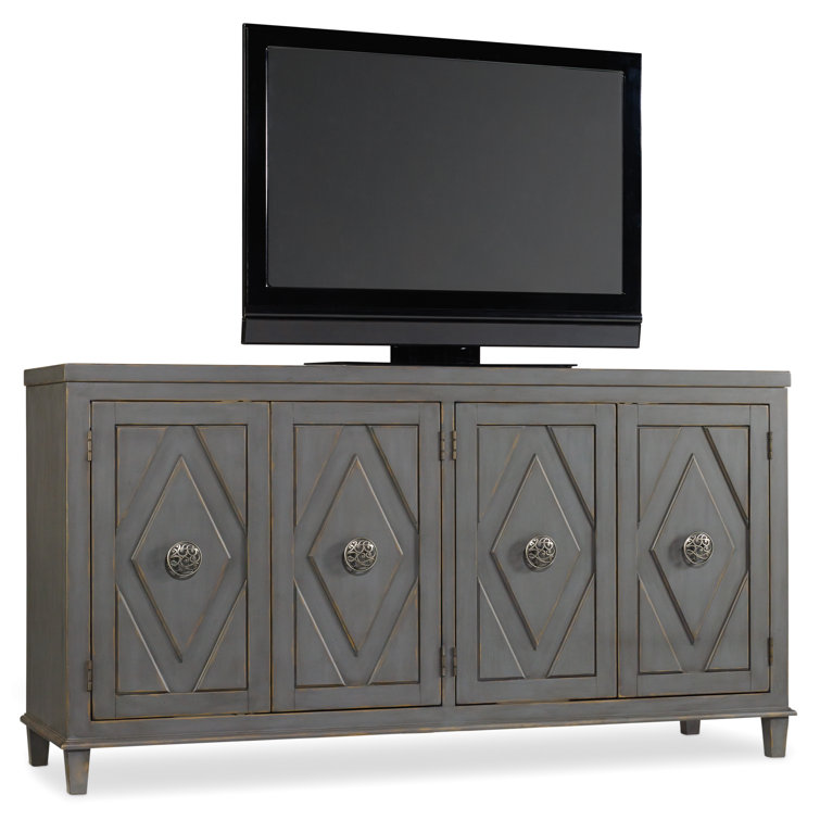 Gray Transitional 68.75'' Media Console with Cabinet