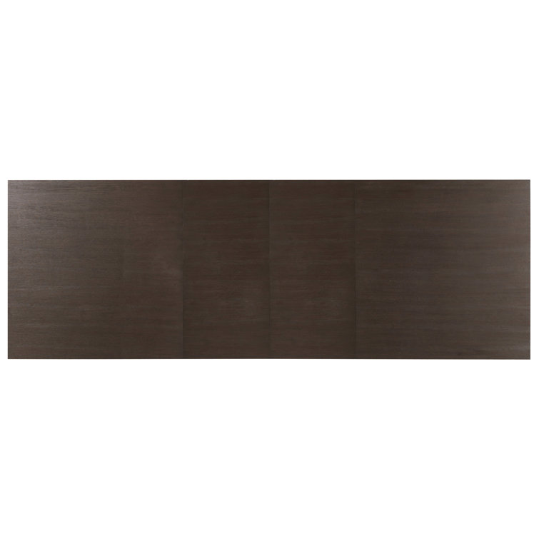 Midnight Brown Extendable Wood Dining Table with Brass Feet
