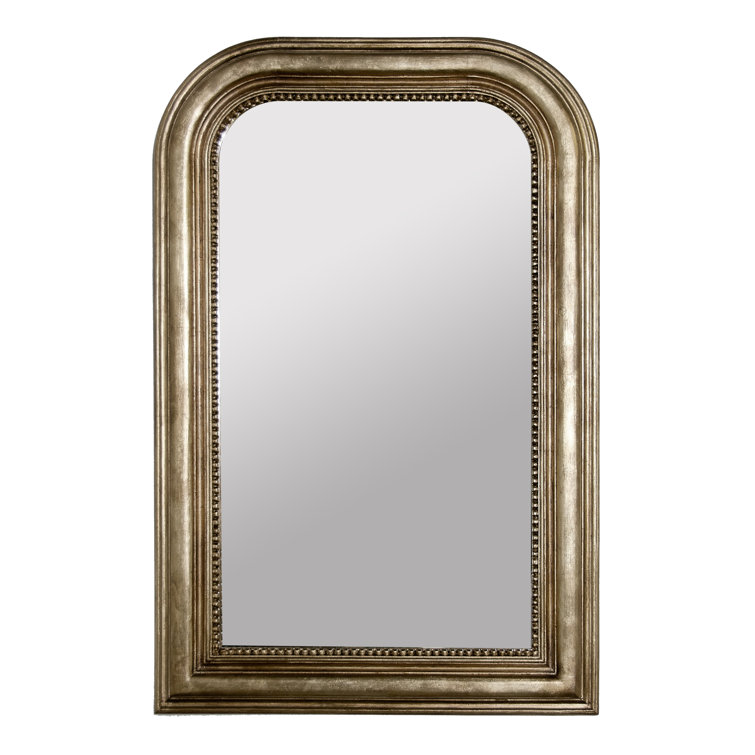 Contemporary Waverly Curved Top Rectangular Mirror in Gold and Silver
