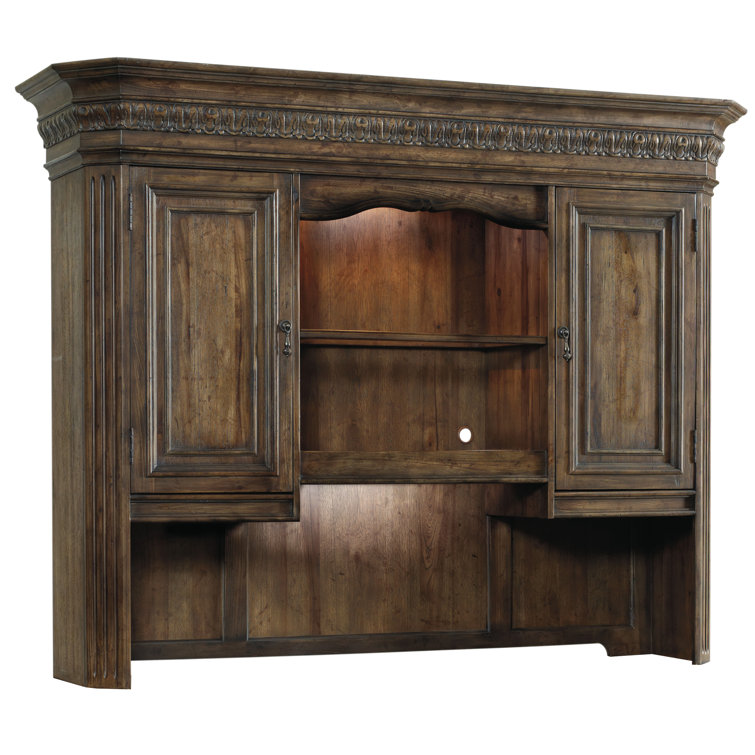 Traditional Rhapsody Lighted Brown China Cabinet with 6 Drawers