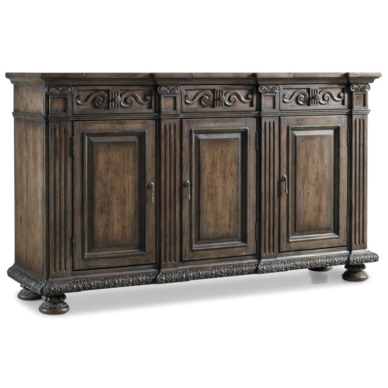 Elegant 72'' Brown Traditional Sideboard with Walnut Finish