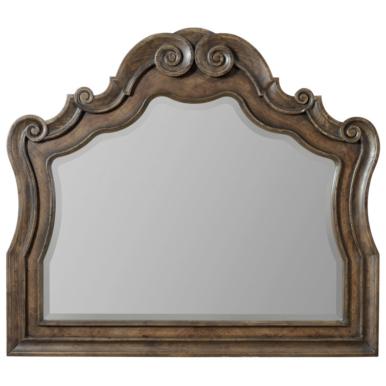 Grand Rhapsody 50" Traditional Brown Wood & Silver Dresser Mirror