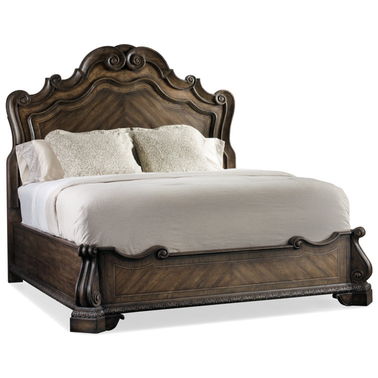 Rhapsody Walnut King Wood Frame Panel Bed
