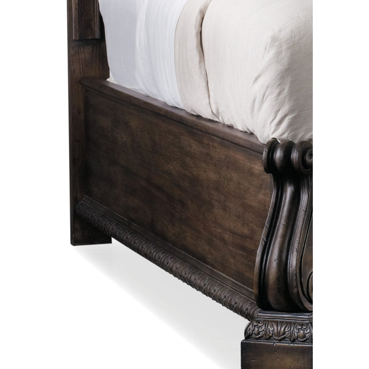 Rhapsody Walnut King Wood Frame Panel Bed