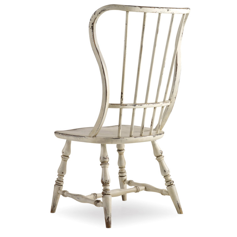 Antique White Windsor Slat Side Chair in Poplar and Birch