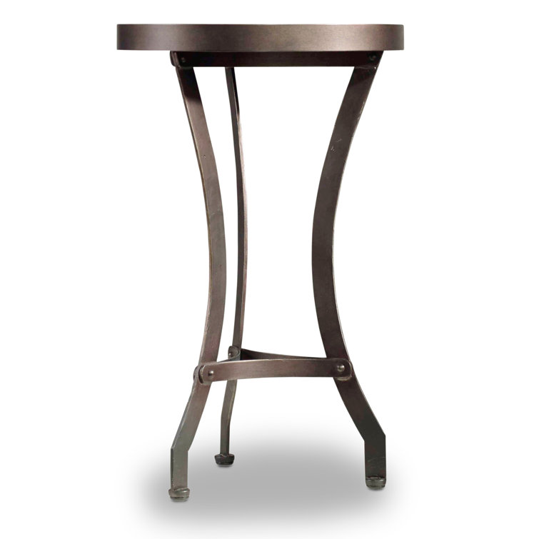 Round Reclaimed Wood Transitional End Table