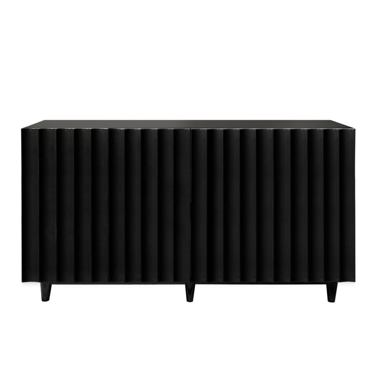 Odette 60'' Black Lacquer Scalloped Sideboard