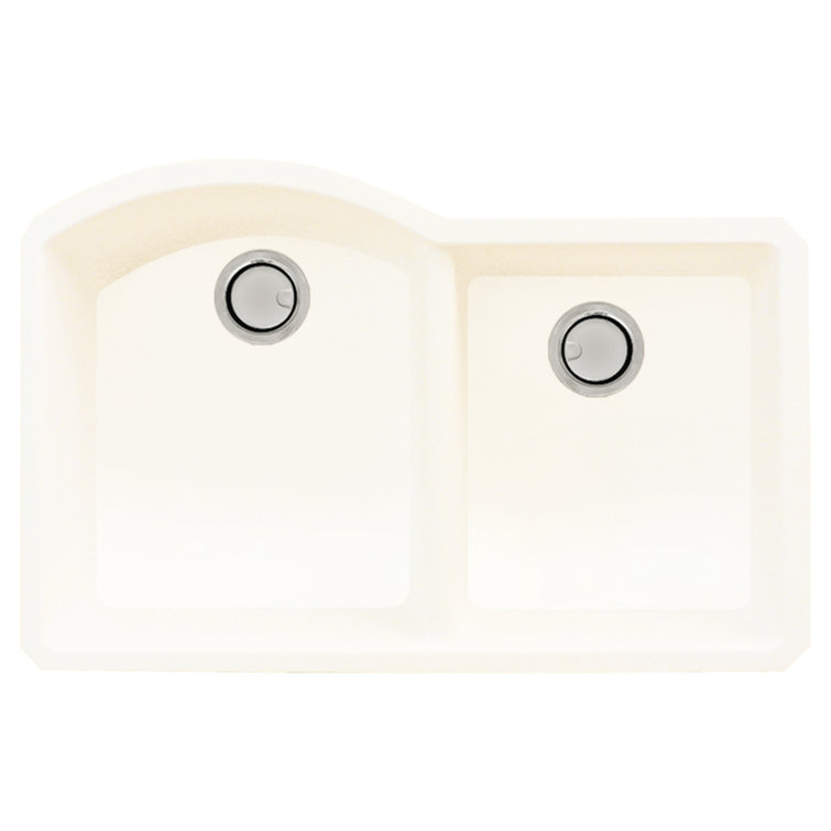 Aversa 31-inch White Granite Double Bowl Kitchen Sink