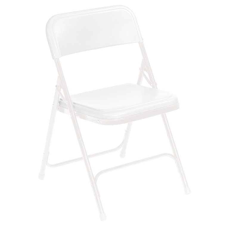 Bright White Metal Armless Stacking Reception Chair Set