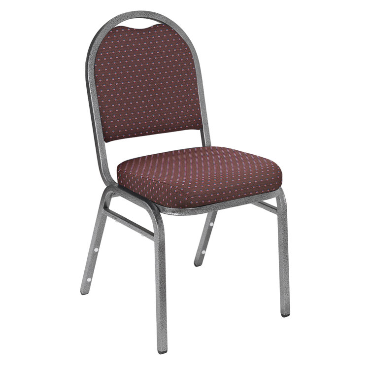 Ebony Black Fabric and Metal Stackable Banquet Chair