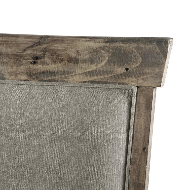 Gray Upholstered Solid Wood Dining Side Chair Set