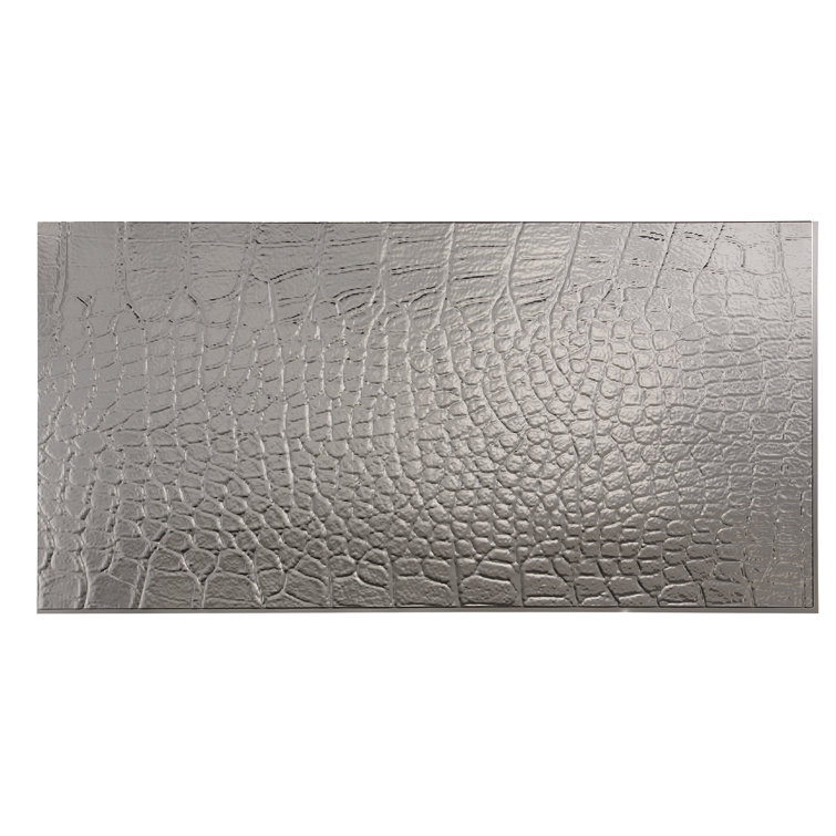 Brushed Nickel 96" x 48" Decorative Vinyl Wall Panel