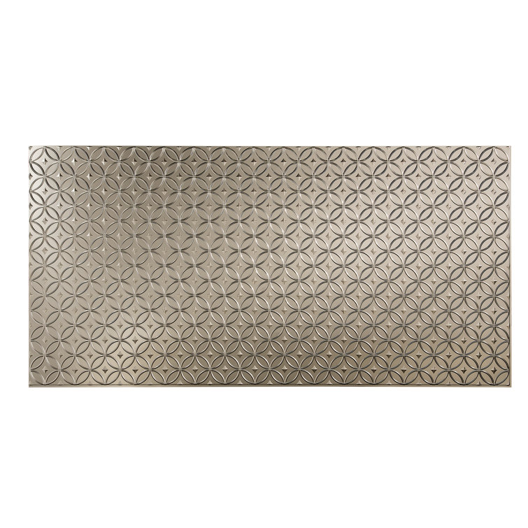 Brushed Nickel Decorative Vinyl 4' x 8' Wall Panel