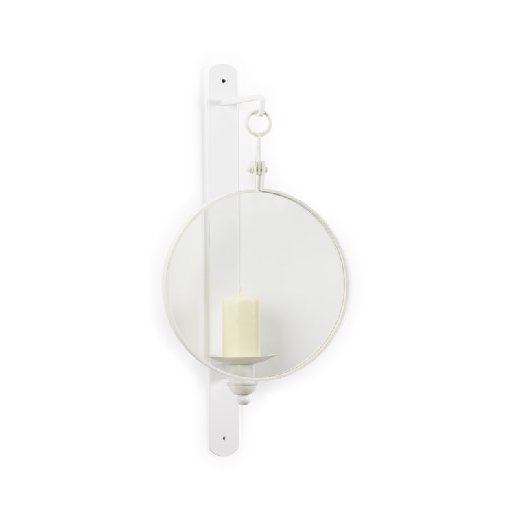 Elegant White Lacquered Iron & Clear Glass Ambient Wall Sconce