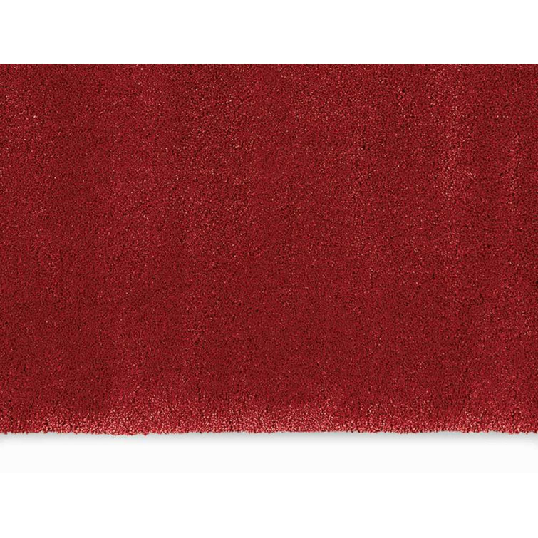 Burgundy 4' x 6' Solid Shag Synthetic Area Rug