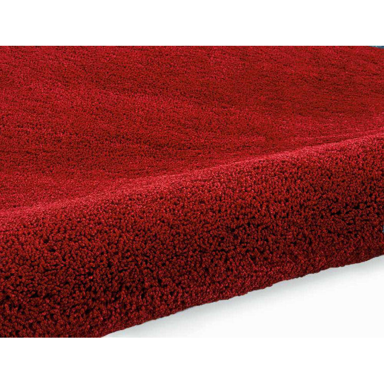 Burgundy 4' x 6' Solid Shag Synthetic Area Rug