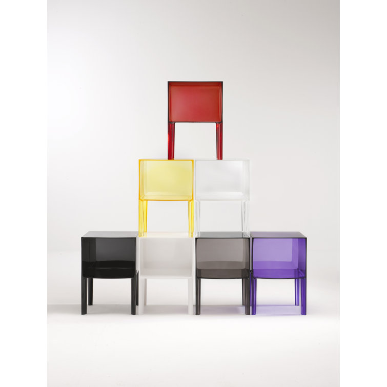 Small Ghost Buster 14.6" Transparent Cube Bedside Table
