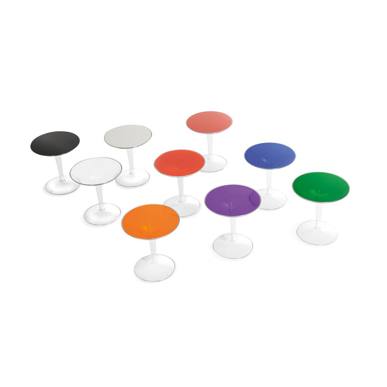 Elegant Crystal Round Tip Top Side Table by Kartell