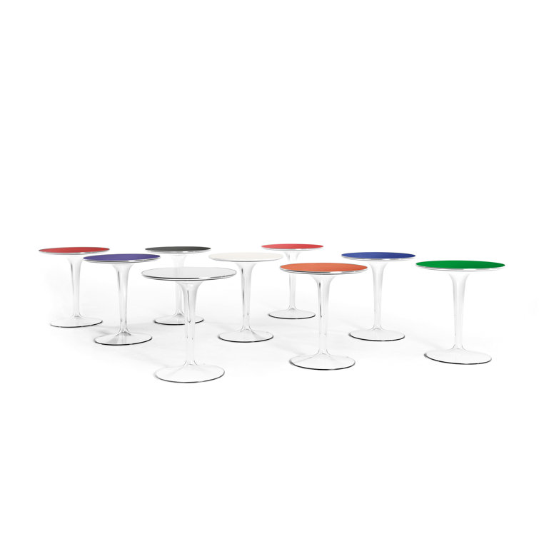 Elegant Crystal Round Tip Top Side Table by Kartell