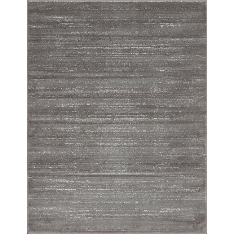 Gray 8' x 10' Reversible Stain-Resistant Synthetic Rug