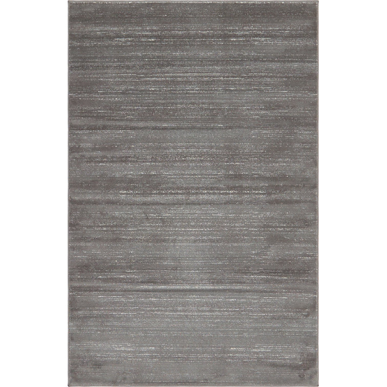Uptown Easy Care Rectangular Gray Synthetic Rug, 5'1" x 8'