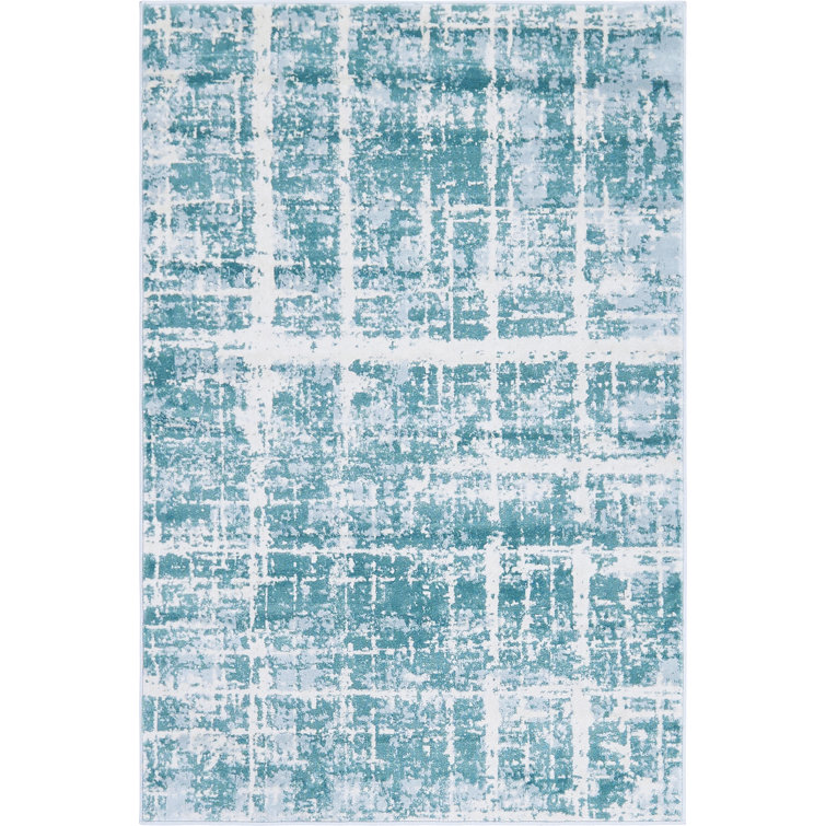 Turquoise Bliss Hand-Knotted Wool & Synthetic 4' x 6' Rug