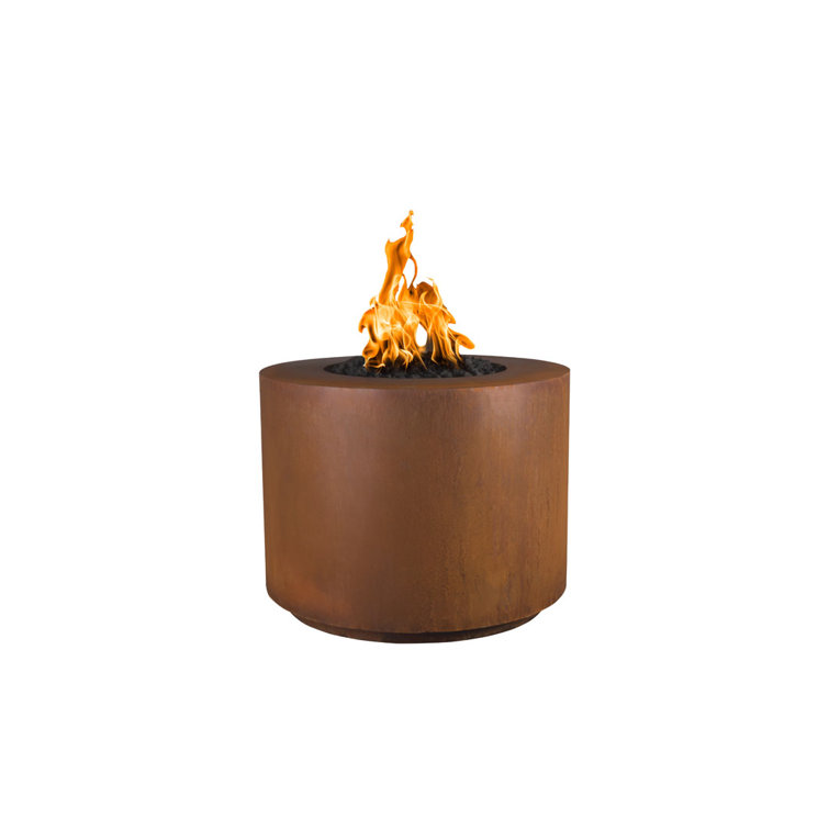 42" Round Corten Steel Match Lit Natural Gas Fire Pit