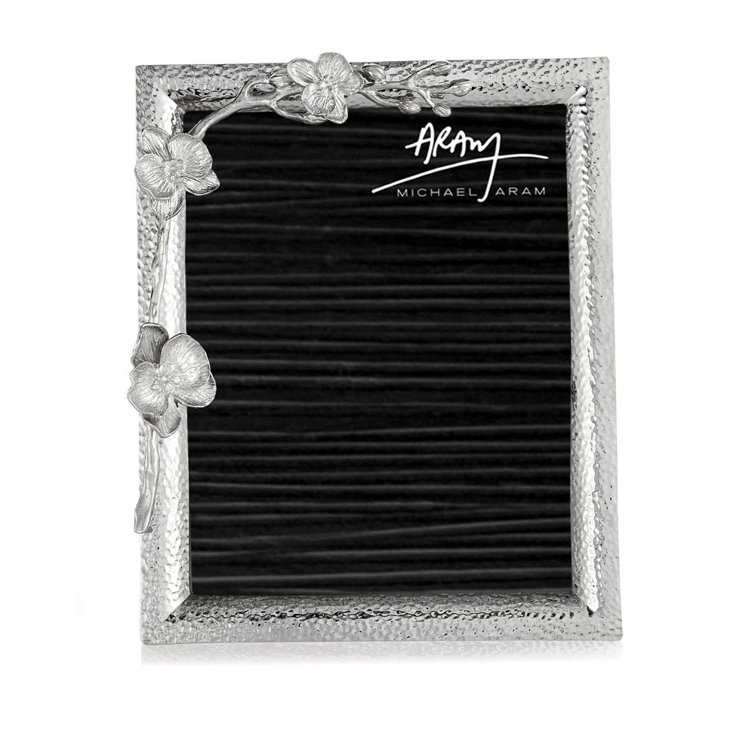 White Orchid 8x10 Metal Picture Frame