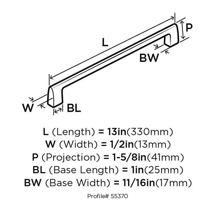 Riva 12" Satin Nickel Modern Appliance Pull