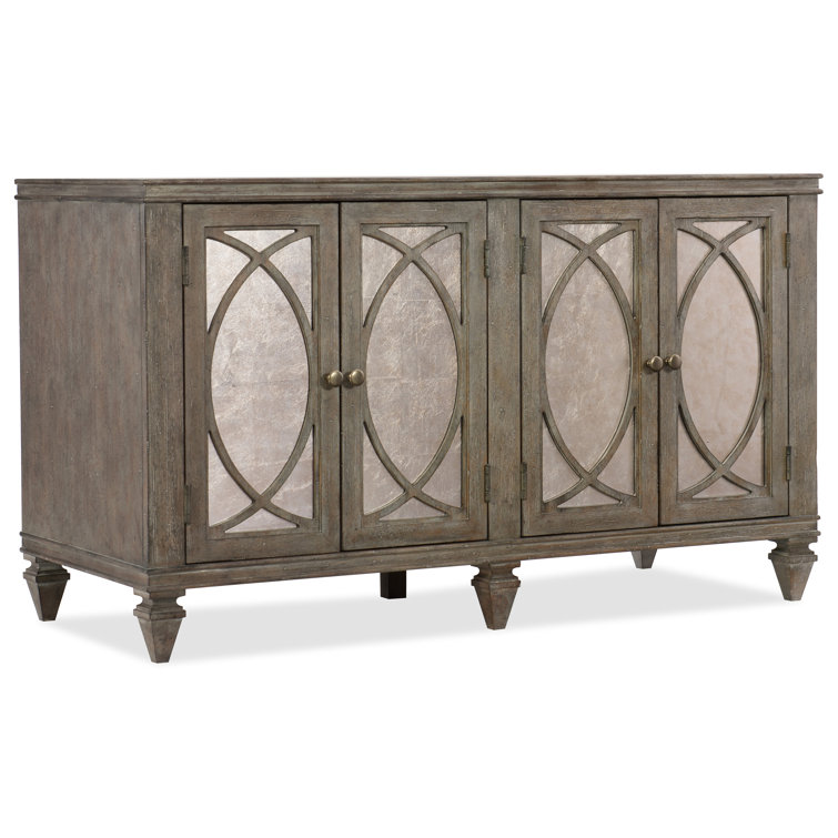 Traditional Glam 52'' Brown Solid Wood Sideboard with 2 Drawers