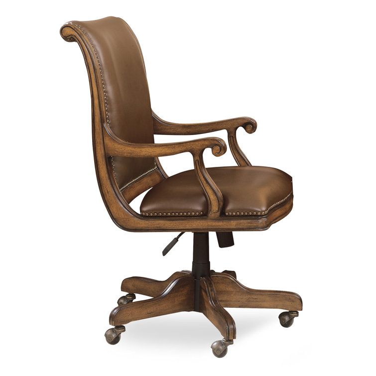 Brown Cherry Genuine Leather Swivel Executive Chair