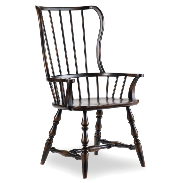 Elegant Black Spindle Back Sanctuary Arm Chair