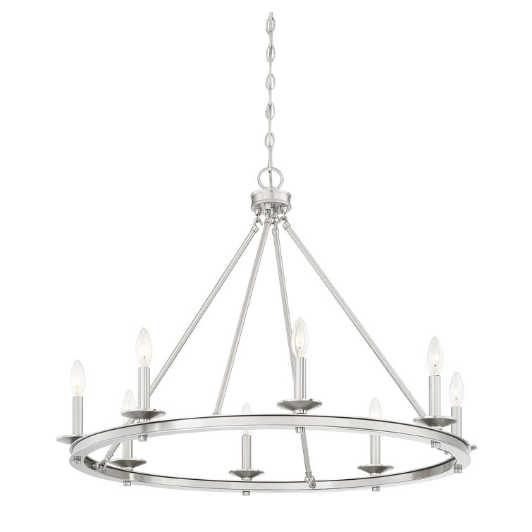 Satin Nickel 8-Light Candle Chandelier