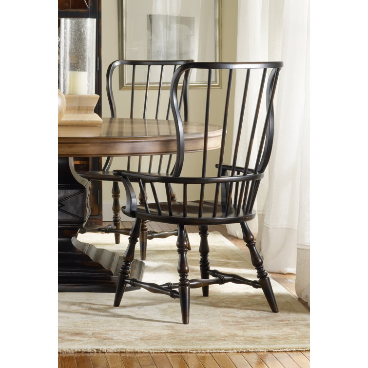 Elegant Black Spindle Back Sanctuary Arm Chair