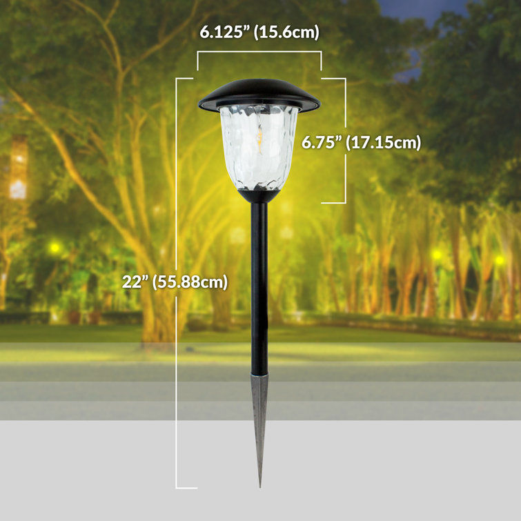Black Stainless Steel Solar LED Pathway Light Pack, 4-Piece Set