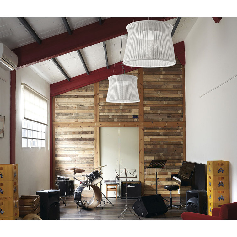 Syra Natural White Hand-Woven Aluminum LED Pendant Light