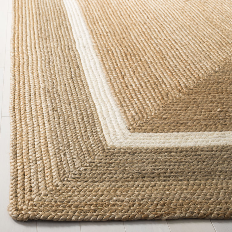 Natural and Gray Handwoven Jute Area Rug, 4' x 6'