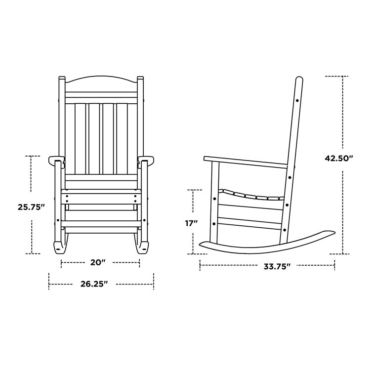 Aruba Blue HDPE Outdoor Rocking Chair with Arms