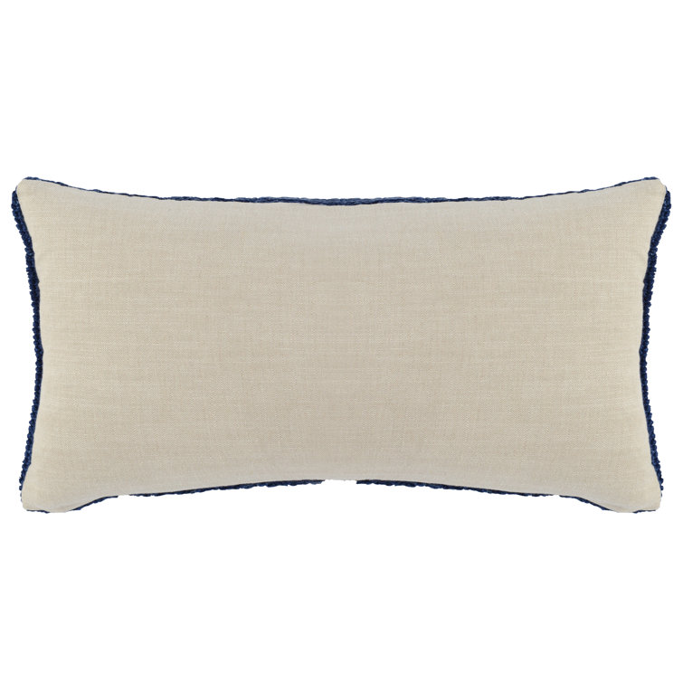 Indigo Knitted Linen Lumbar Throw Pillow