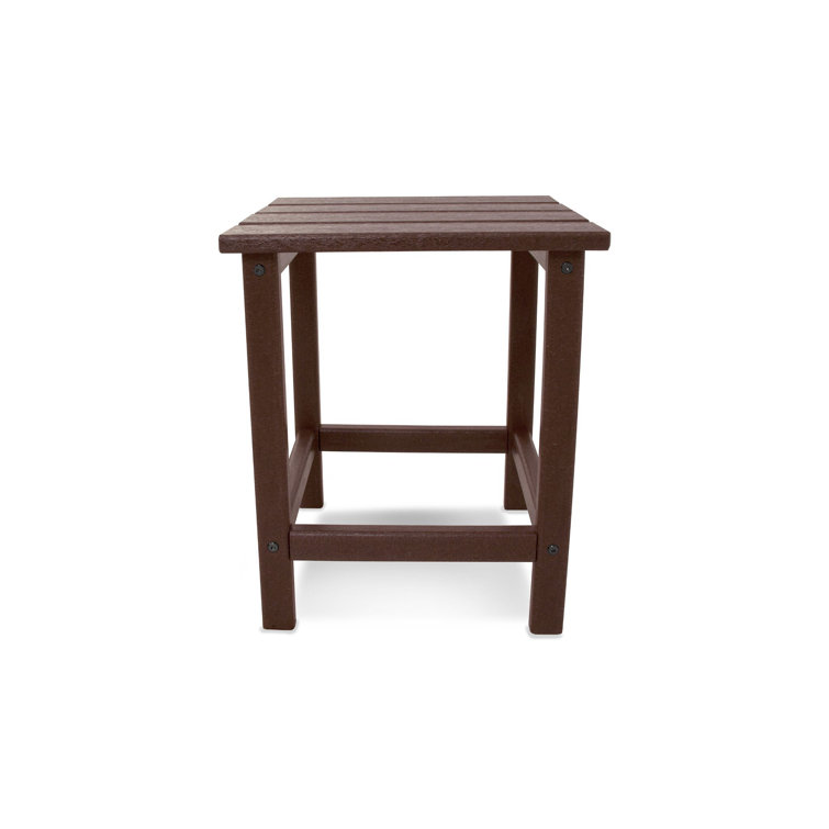 Mahogany 18" Outdoor Side Table with Recycled Lumber