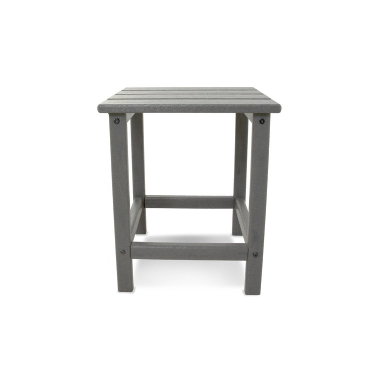 Slate Gray 18" Recycled Plastic Outdoor Side Table