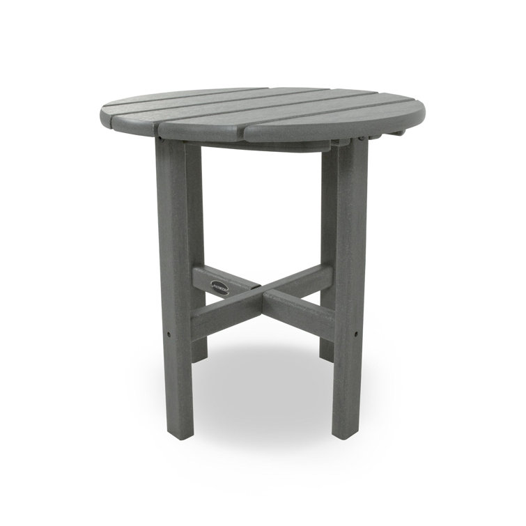 Slate Gray 18" Round Polywood Outdoor Side Table