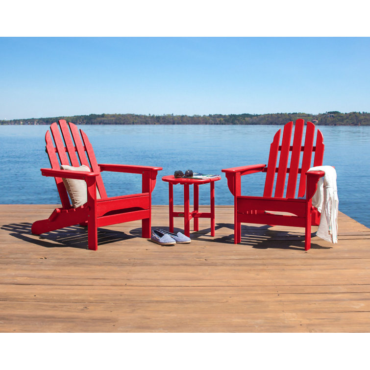 Sunset Red 18" Round Polywood Side Table