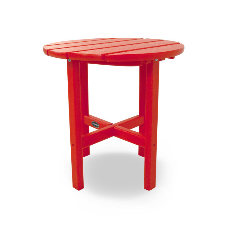 Sunset Red 18" Round Polywood Side Table