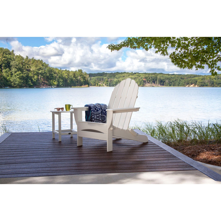 White 18" Round Polywood Outdoor Side Table