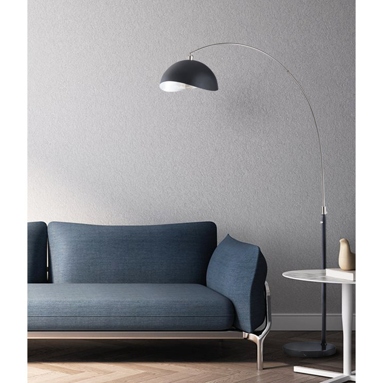 Luna Bella 92" Matte Black and Nickel Arc Floor Lamp