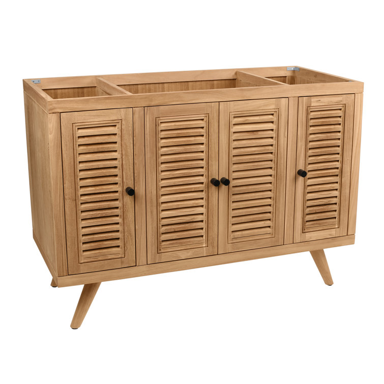 Harper Transitional 48" Teak Solid Wood Freestanding Vanity Base