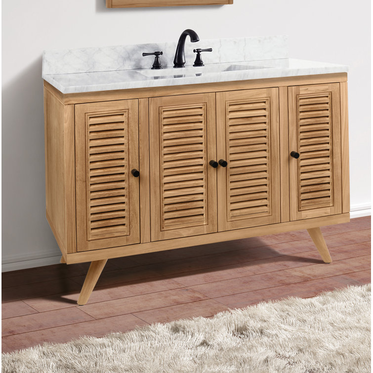 Harper Transitional 48" Teak Solid Wood Freestanding Vanity Base