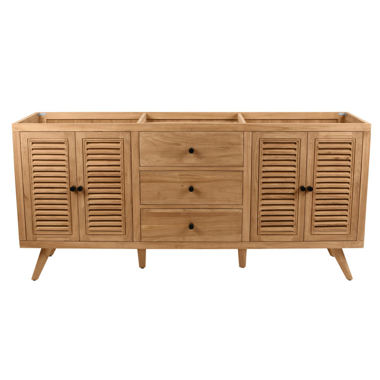 Harper 72" Natural Teak Double Freestanding Wood Vanity