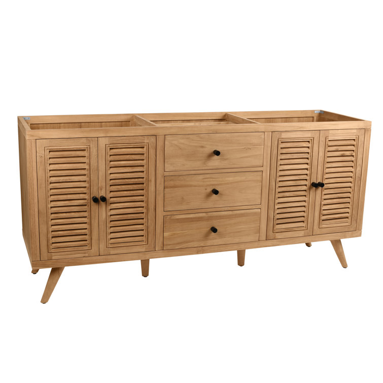 Harper 72" Natural Teak Double Freestanding Wood Vanity